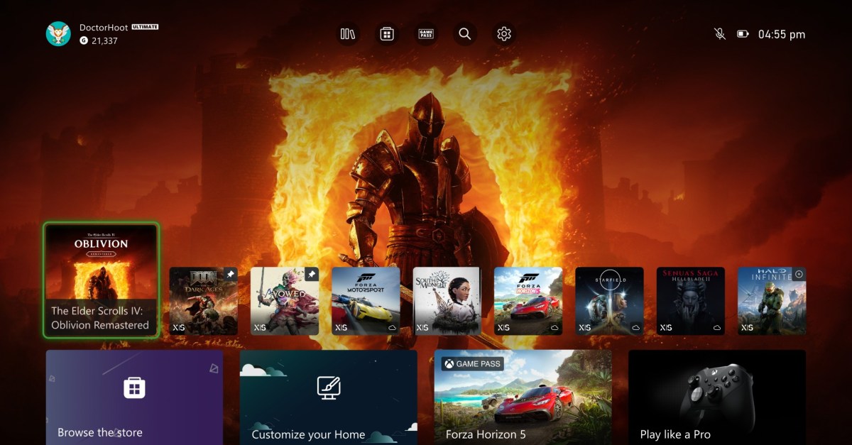 Xbox дозволить закріпити улюблені ігри на головному екрані