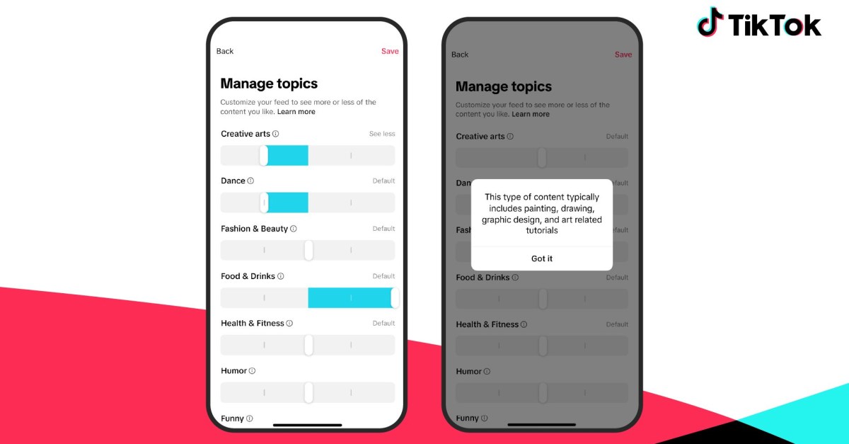 TikTok надає користувачам більше можливостей управляти вмістом на сторінці «Для вас»