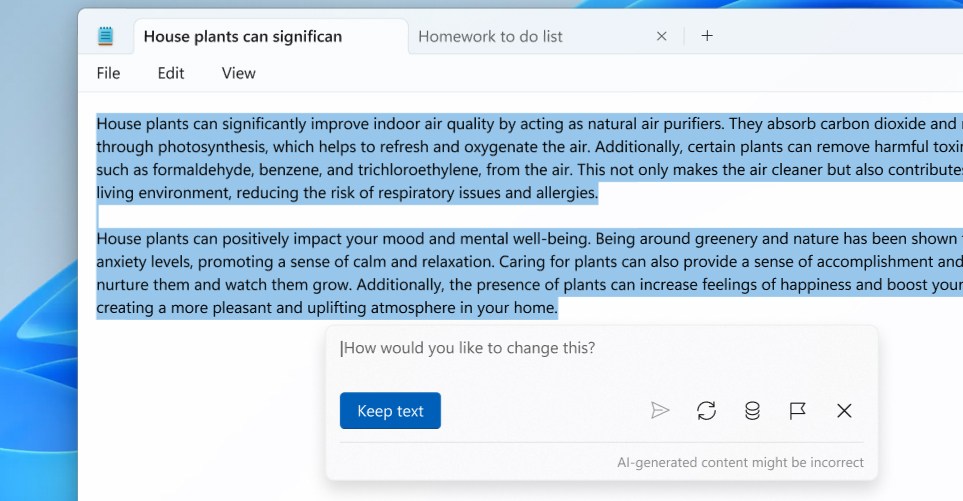 Microsoft Notepad тепер може писати для вас з використанням генеративного ШІ