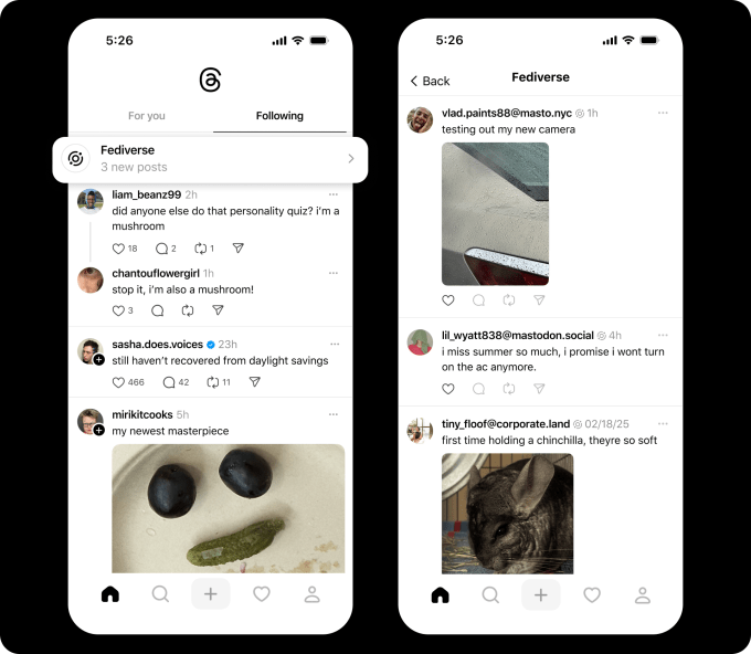 Threads розширює можливості інтеграції з відкритою соціальною мережею через фід федерації та пошук профілів користувачів
