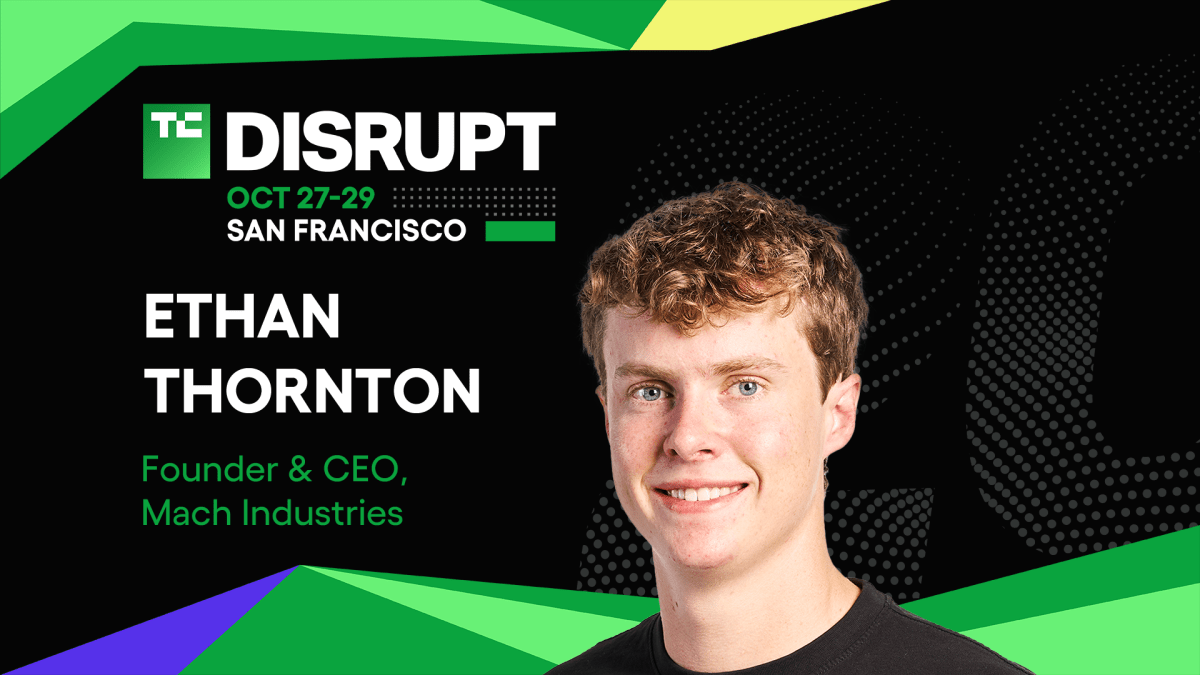 Етан Торнтон з Mach Industries виходить на сцену AI на заході Disrupt 2025